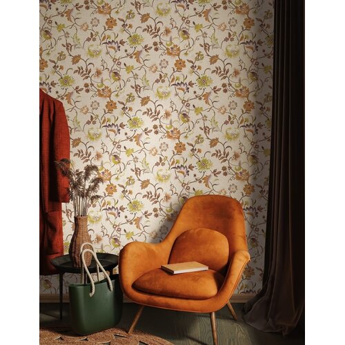 Noordwand Heritage Behang met gestilleerde Art Nouveau bloemenstrengen - 47646