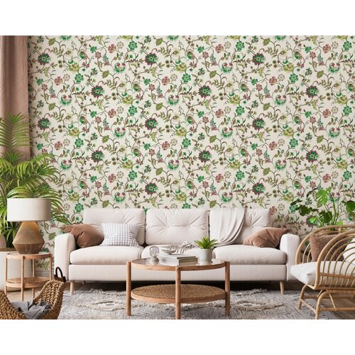 Noordwand Heritage Behang met gestilleerde Art Nouveau bloemenstrengen - 47648