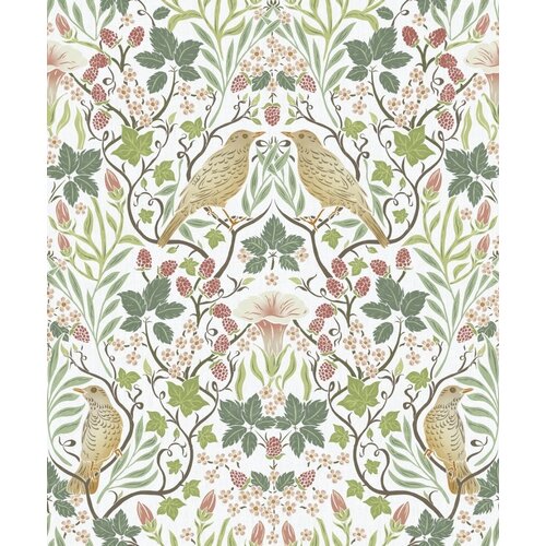 Noordwand Heritage Behang met vogels en Art Nouveau bladeren - 47620