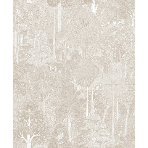 Noordwand Heritage Behang ton sur ton met bomen en vogels - 47649