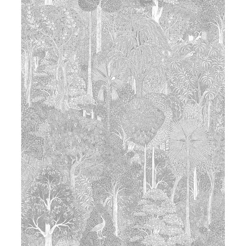 Noordwand Heritage Behang ton sur ton met bomen en vogels - 47653