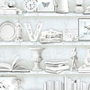 Noordwand Homestyle Behang met wandplanken met boeken en decoratie - FH37506