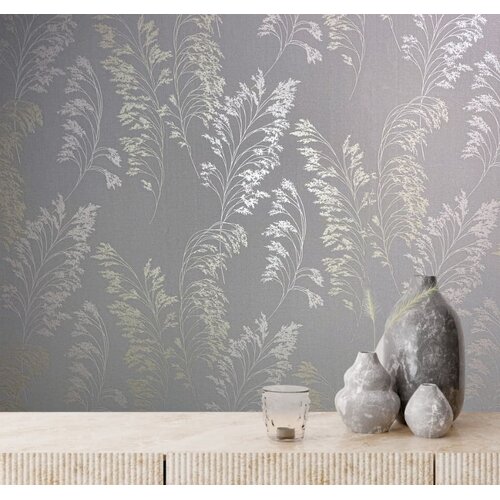 Noordwand Jackie Behang met glanzende graspluimen - 6819-20