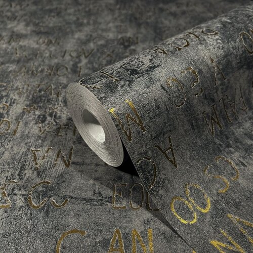 Noordwand Jackie Behang met gouden letters - 6824-50