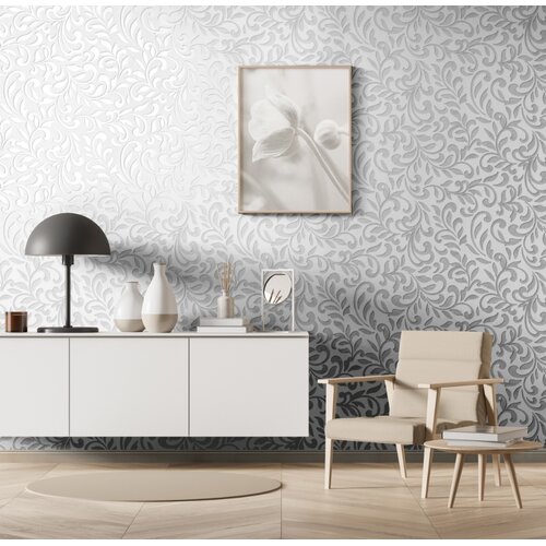 Noordwand Jackie Behang met klassieke ornamenten-bladeren print - 6829-20