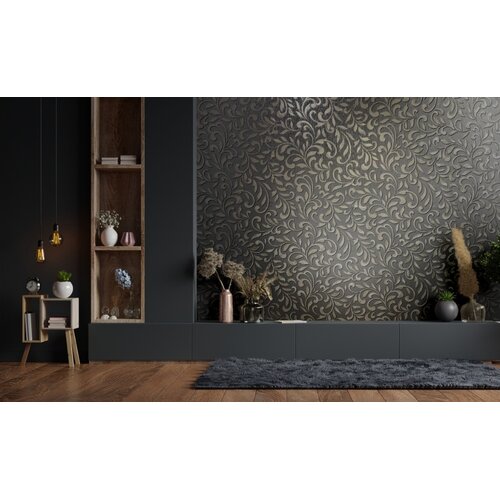 Noordwand Jackie Behang met klassieke ornamenten-bladeren print - 6829-30