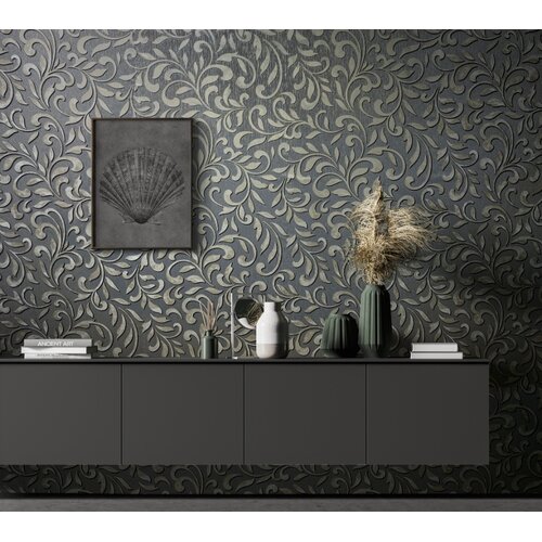 Noordwand Jackie Behang met klassieke ornamenten-bladeren print - 6829-30