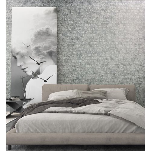 Noordwand Jackie Behang met zilveren letters - 6824-40