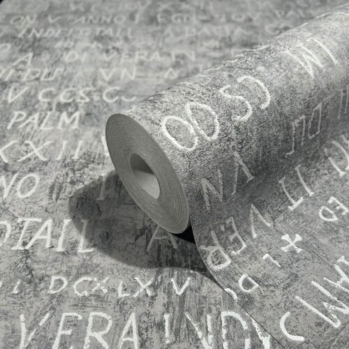 Noordwand Jackie Behang met zilveren letters - 6824-40