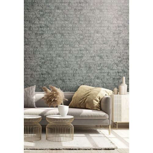 Noordwand Jackie Behang met zilveren letters - 6824-40