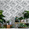 Noordwand Jackie Behang zwart-wit met bladeren - 6818-10