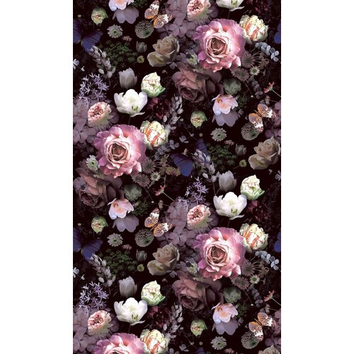 Noordwand Jackie Fotobehang met grote rozen, bloemen en vlinders - 81603