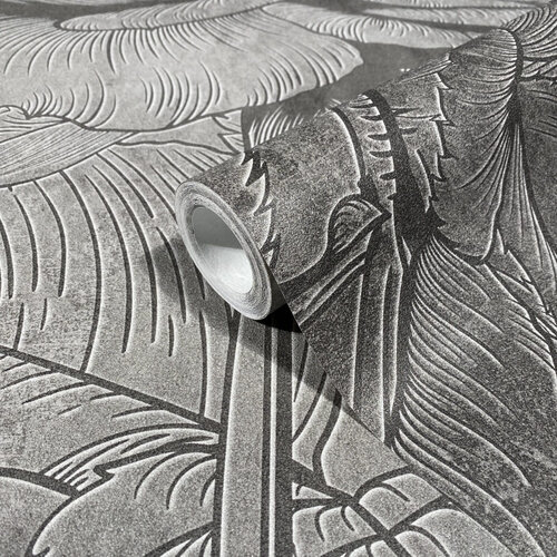 Noordwand Jackie Fotobehang met pioenrozen op degradé beton look - 81602