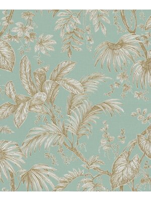 Noordwand Jackie; The New Design Book Behang met wit-gouden bladeren - 6818-50