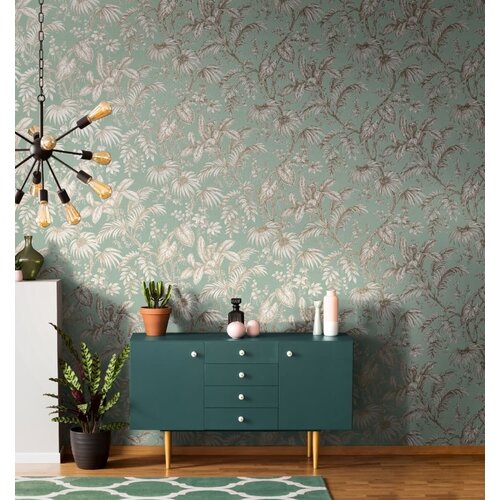 Noordwand Jackie; The New Design Book Behang met wit-gouden bladeren - 6818-50