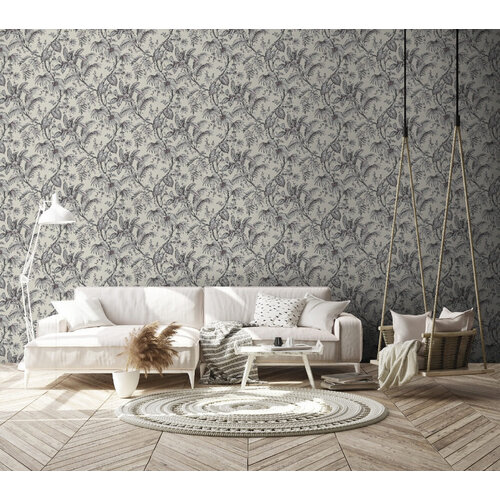 Noordwand Jackie; The New Design Book Behang met zwarte-wit-roze bladeren - 6818-20