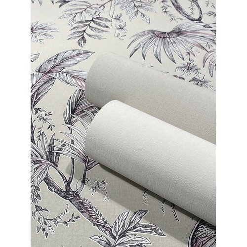 Noordwand Jackie; The New Design Book Behang met zwarte-wit-roze bladeren - 6818-20