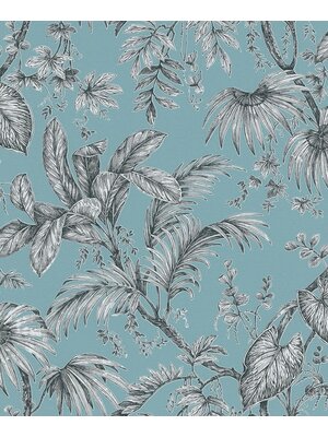 Noordwand Jackie; The New Design Book Behang met zwart-witte bladeren - 6818-40