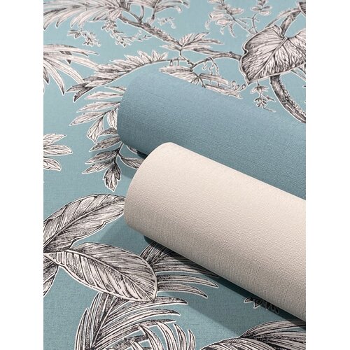 Noordwand Jackie; The New Design Book Behang met zwart-witte bladeren - 6818-40