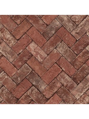 Noordwand Just Kitchens Behang met bakstenen in visgraatverband - G45424