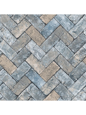 Noordwand Just Kitchens Behang met bakstenen in visgraatverband - G45425