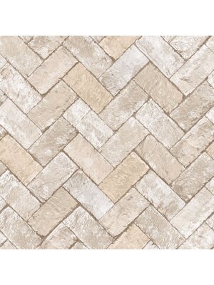 Noordwand Just Kitchens Behang met bakstenen in visgraatverband - G45429