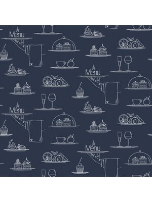 Noordwand Just Kitchens Behang met menu eten en drinken - G45407