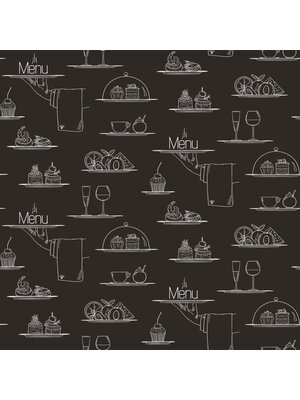 Noordwand Just Kitchens Behang met menu eten en drinken - G45408