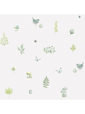 Noordwand Just Kitchens Behang met paddestoelen, vogels en vlinders - G45443