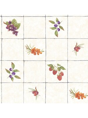 Noordwand Just Kitchens Behang met tegels en fruit - G45418