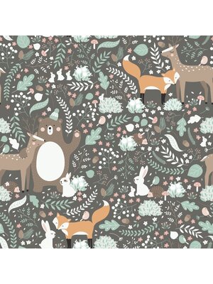 Noordwand Kids Walls Behang met bosdiertjes - 45870