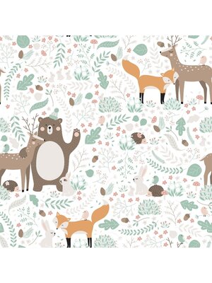 Noordwand Kids Walls Behang met bosdiertjes - 45872