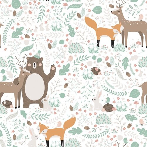Noordwand Kids Walls Behang met bosdiertjes - 45872