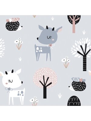 Noordwand Kids Walls Behang met hertjes en egels - 45831