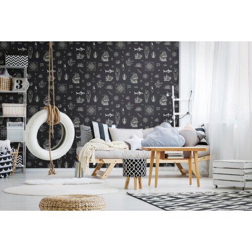 Noordwand Kids Walls Behang met nautische print met schepen, haaien en ankers - 45842
