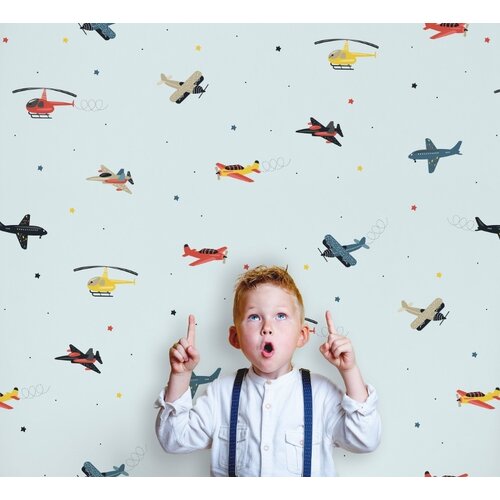 Noordwand Kids Walls Behang met vliegtuigen en helikopters - 45817