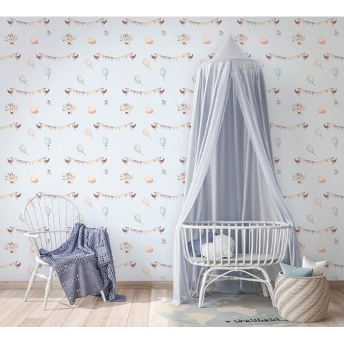 Noordwand Kids Walls Behang met vogeltjes, vlaggetjes en ballonnen - 45892