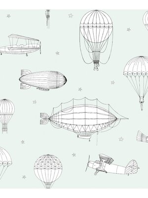 Noordwand Kids Walls Behang met zeppelins en parachutes - 45825