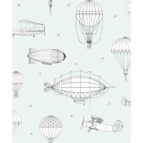 Noordwand Kids Walls Behang met zeppelins en parachutes - 45825