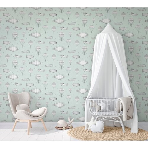 Noordwand Kids Walls Behang met zeppelins en parachutes - 45825