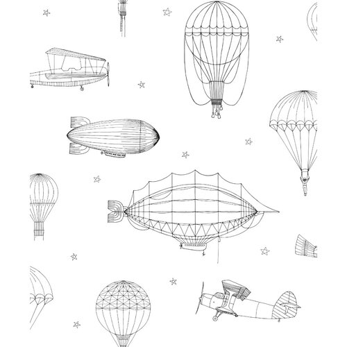 Noordwand Kids Walls Behang met zeppelins en parachutes - 45827