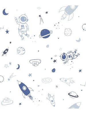 Noordwand Kids Walls Behang outerspace met astronauten, raketten en planeten - 45848