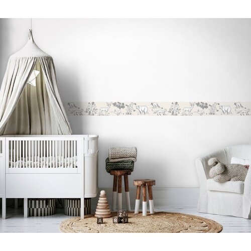 Noordwand Kids Walls Behangrand met bosdiertjes - 45810