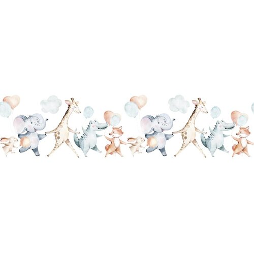 Noordwand Kids Walls Behangrand met dieren en ballonnen - 45866