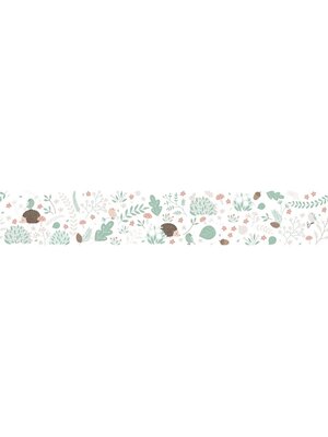 Noordwand Kids Walls Behangrand met egeltjes, vogels, paddestoelen en bloemen - 45873