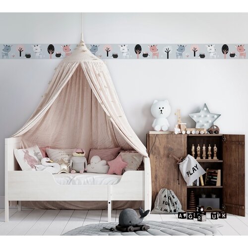 Noordwand Kids Walls Behangrand met hertjes en egels - 45832