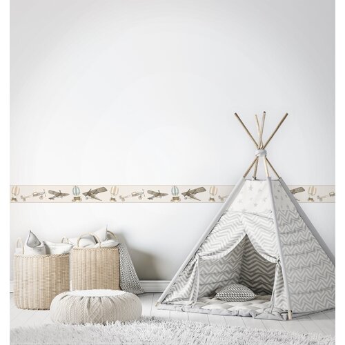 Noordwand Kids Walls Behangrand met vliegtuigen - 45857
