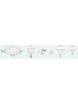 Noordwand Kids Walls Behangrand met zeppelins en parachutes - 45826