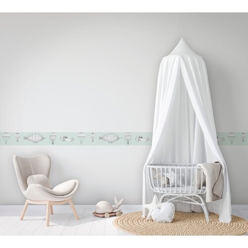 Noordwand Kids Walls Behangrand met zeppelins en parachutes - 45826