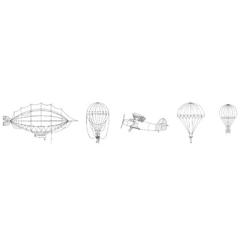 Noordwand Kids Walls Behangrand met zeppelins en parachutes - 45828